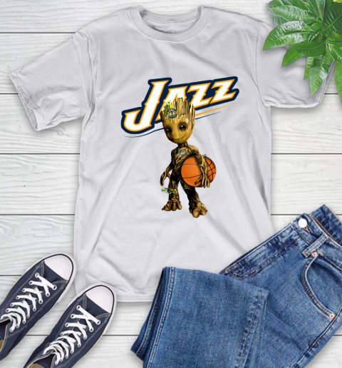 Utah Jazz NBA Basketball Groot Marvel Guardians Of The Galaxy T-Shirt 12