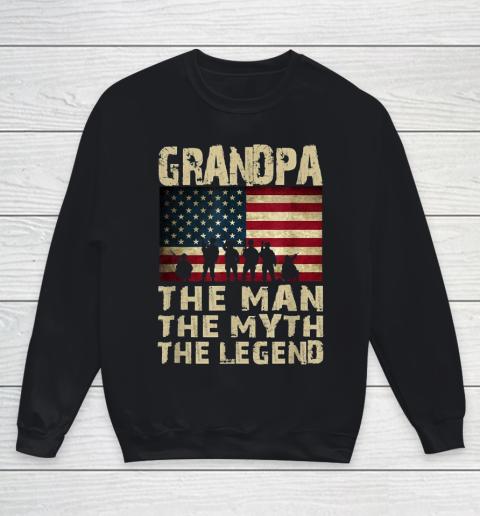 Grandpa Funny Gift Apparel  Father's Day Grandpa The Man Myth Legend Youth Sweatshirt