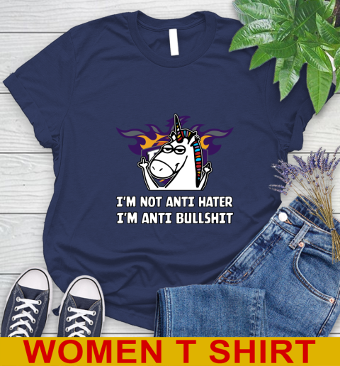 Phoenix Suns NBA Basketball Unicorn I'm Not Anti Hater I'm Anti Bullshit Women's T-Shirt 12