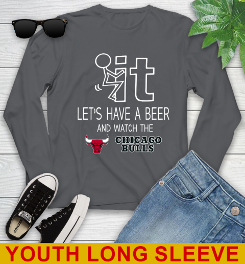 Chicago Bulls Basketball NBA Let's Have A Beer And Watch Your Team Sports Youth Long Sleeve 9