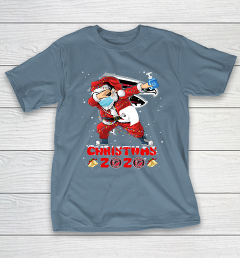 Atlanta Falcons Funny Santa Claus Dabbing Christmas 2020 NFL T-Shirt 6