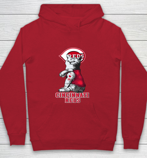 MLB Baseball My Cat Loves Cincinnati Reds Youth Hoodie 7