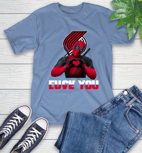 NBA Portland Trail Blazers Deadpool Love You Fuck You Basketball Sports T-Shirt 12