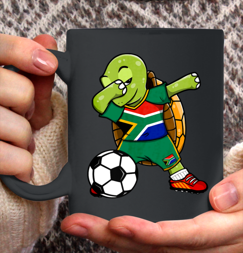 Dabbing Turtle South Africa Soccer Fans Jersey Football Ceramic Mug 11oz