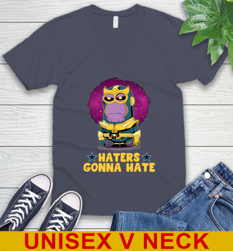 NFL Football Dallas Cowboys Haters Gonna Hate Thanos Minion Marvel Shirt V-Neck T-Shirt 8