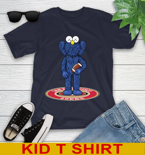 NFL Football San Francisco 49ers Kaws Bff Blue Figure Shirt Youth T-Shirt 3