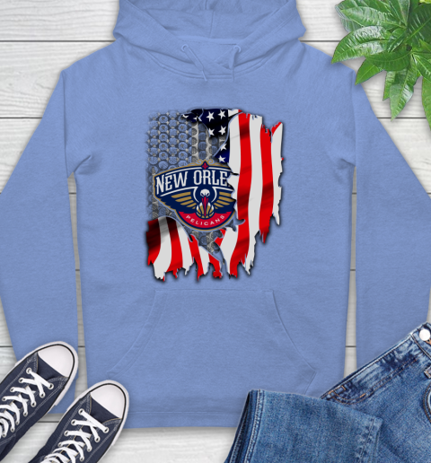 New Orleans Pelicans NBA Basketball American Flag Hoodie 11