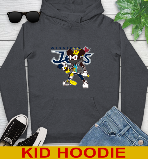 Winnipeg Jets NHL Hockey Mickey Peace Sign Sports Youth Hoodie 9
