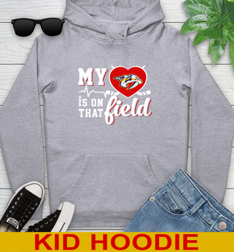 NHL My Heart Is On That Field Hockey Sports Nashville Predators Youth Hoodie 6