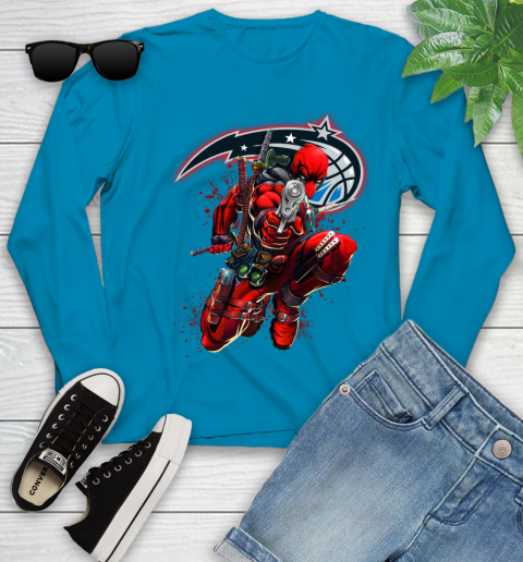 NBA Deadpool Marvel Comics Sports Basketball Orlando Magic Youth Long Sleeve 7
