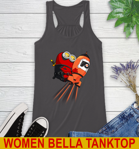 NHL Hockey Philadelphia Flyers Deadpool Minion Marvel Shirt Racerback Tank 10