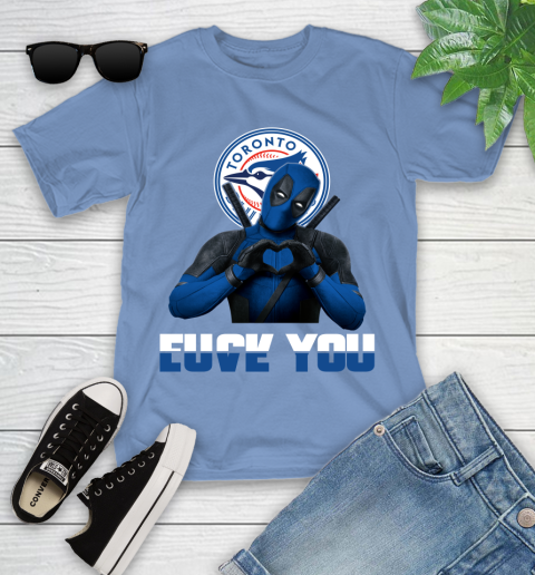 MLB Toronto Blue Jays Deadpool Love You Fuck You Baseball Sports Youth T-Shirt 15
