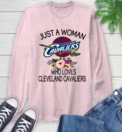 NBA Just A Woman Who Loves Cleveland Cavaliers Basketball Sports Long Sleeve T-Shirt 8