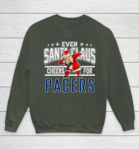 Indiana Pacers Even Santa Claus Cheers For Christmas NBA Youth Sweatshirt 8