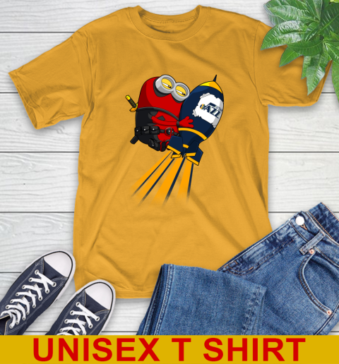 NBA Basketball Utah Jazz Deadpool Minion Marvel Shirt T-Shirt 2