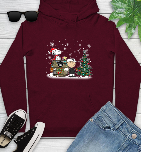 NFL Oakland Raiders Snoopy Charlie Brown Christmas Football Super Bowl Sports Youth Hoodie 7