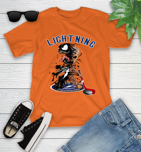 NHL Tampa Bay Lightning Hockey Venom Groot Guardians Of The Galaxy Youth T-Shirt 7