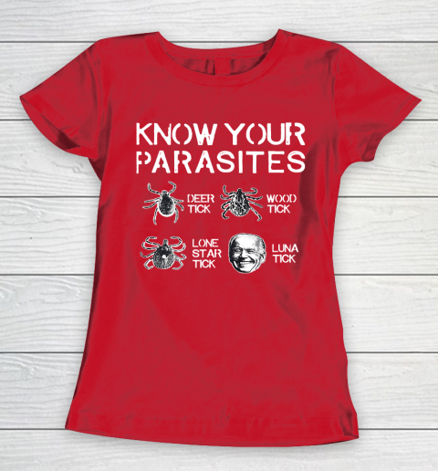 Know Your Parasites Funny Joe Biden Luna Tick Women's T-Shirt 9