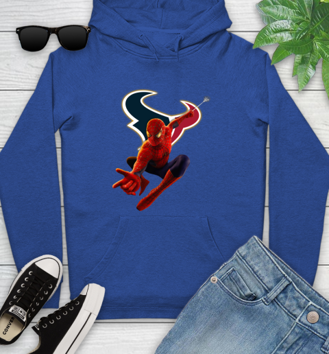 NFL Spider Man Avengers Endgame Football Houston Texans Youth Hoodie 9
