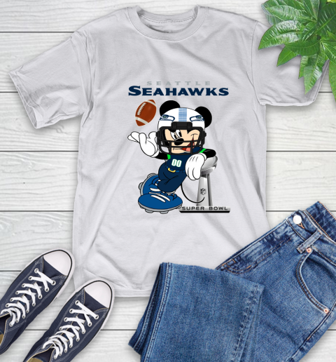 NFL Seattle Seahawks Mickey Mouse Disney Super Bowl Football T Shirt T-Shirt 12