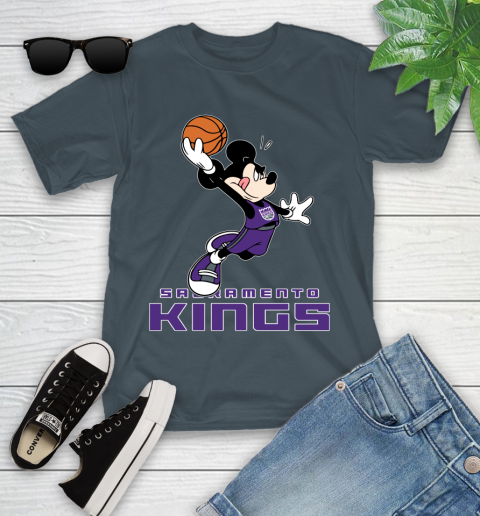 NBA Basketball Sacramento Kings Cheerful Mickey Mouse Shirt Youth T-Shirt 8