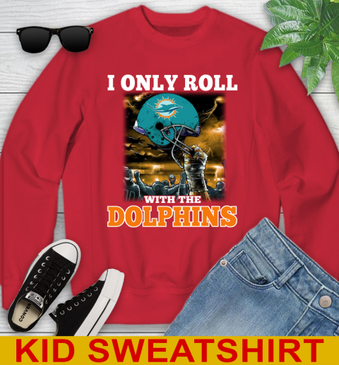 Miami Dolphins NFL Football I Only Roll With My Team Sports Youth Sweatshirt 7