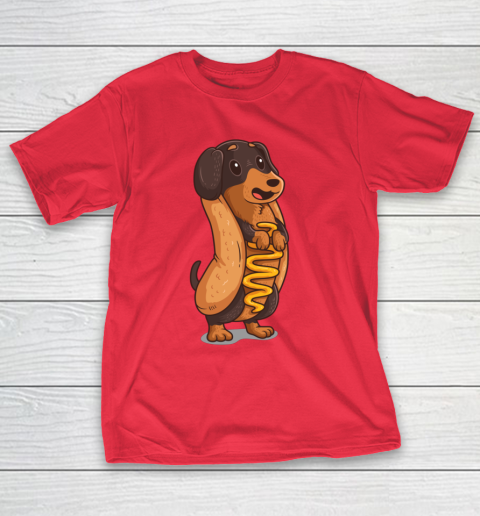Wiener Dog Hotdog Bun Dachshund Funny Foodie Gift Hot Dog T-Shirt 7