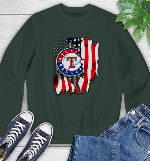 Texas Rangers MLB Baseball American Flag Sweatshirt 12
