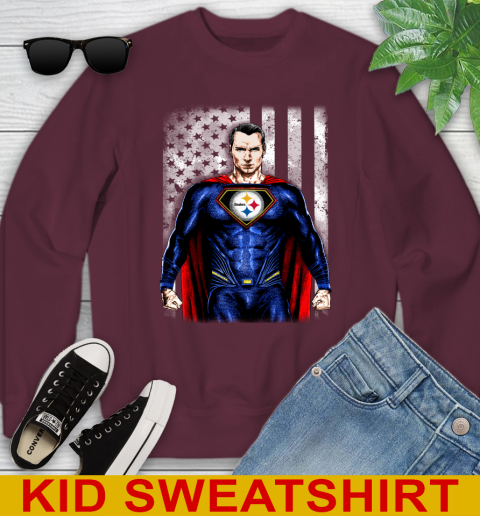 NFL Football Pittsburgh Steelers Superman DC Shirt Youth Sweatshirt 4