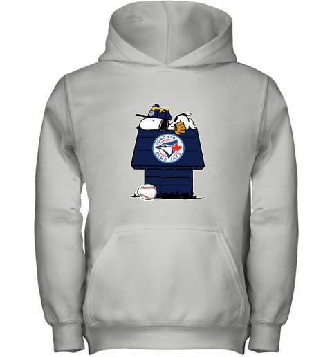 Toronto BLue Jays Snoopy And Woodstock Resting Together MLB Youth Hoodie