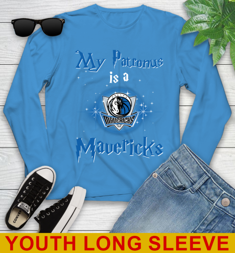 NBA Basketball Harry Potter My Patronus Is A Dallas Mavericks Youth Long Sleeve 8