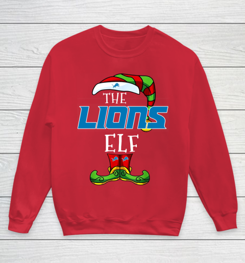 Detroit Lions Christmas ELF Funny NFL Youth Sweatshirt 7