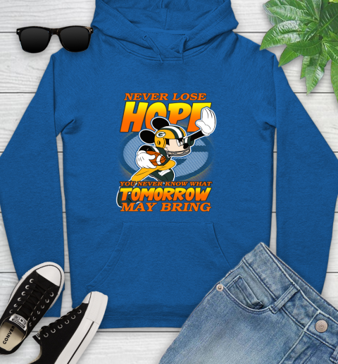 Green Bay Packers NFL Football Mickey Disney Never Lose Hope Youth Hoodie 11