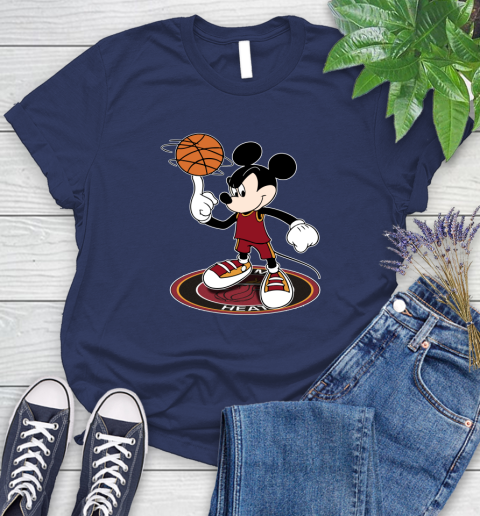 NBA Basketball Miami Heat Cheerful Mickey Disney Shirt Women's T-Shirt 12