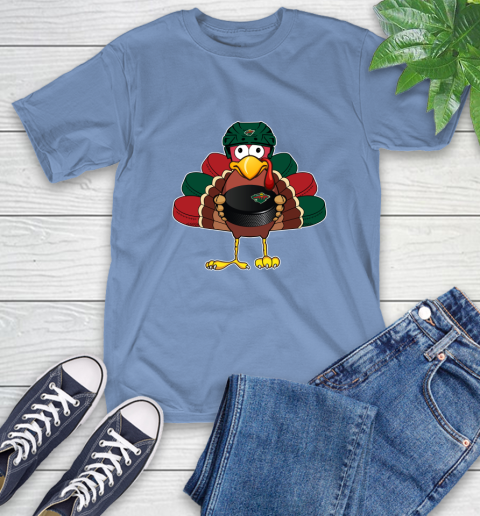 Minnesota Wild Turkey Thanksgiving Day T-Shirt 11