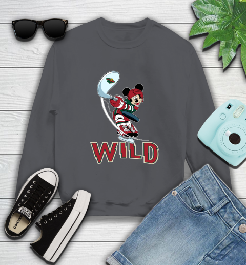NHL Hockey Minnesota Wild Cheerful Mickey Mouse Shirt Sweatshirt 6