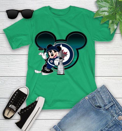 NHL Winnipeg Jets Stanley Cup Mickey Mouse Disney Hockey T Shirt Youth T-Shirt 6