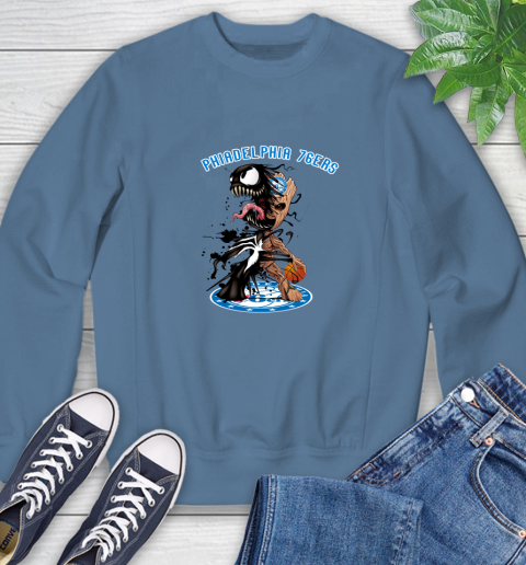 NBA Philadelphia 76ers Basketball Venom Groot Guardians Of The Galaxy Sweatshirt 7