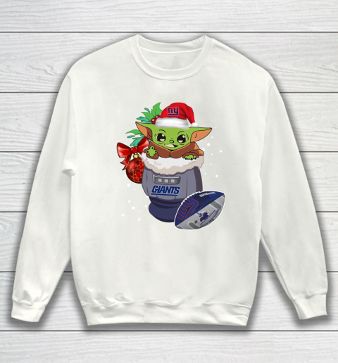 New York Giants Christmas Baby Yoda Star Wars Funny Happy NFL Sweatshirt 2
