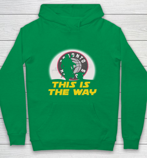 Toronto Raptors NBA Basketball Star Wars Yoda And Mandalorian This Is The Way Youth Hoodie 4
