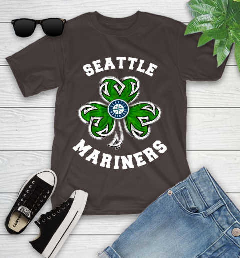 MLB Seattle Mariners Three Leaf Clover St Patrick's Day Baseball Sports Youth T-Shirt 7