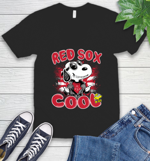MLB Baseball Boston Red Sox Cool Snoopy Shirt V-Neck T-Shirt