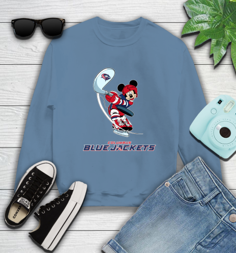 NHL Hockey Columbus Blue Jackets Cheerful Mickey Mouse Shirt Sweatshirt 8