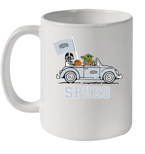 NBA Basketball San Antonio Spurs Darth Vader Baby Yoda Driving Star Wars Shirt Ceramic Mug 11oz