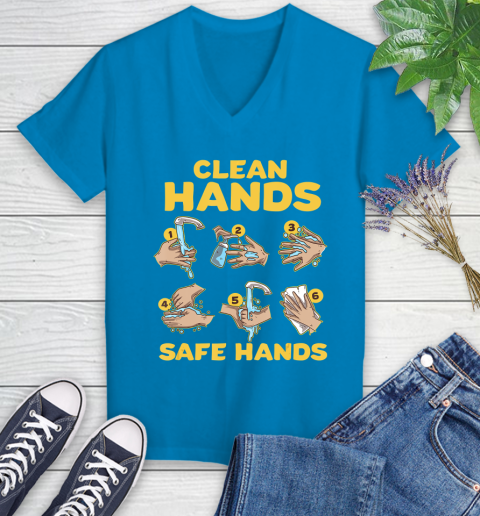 Nurse Shirt Washing Clean Hands Safe Hand Hygiene Wash Save T Shirt Women's V-Neck T-Shirt 5