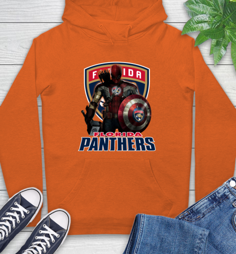 NHL Captain America Thor Spider Man Hawkeye Avengers Endgame Hockey Florida Panthers Hoodie 5