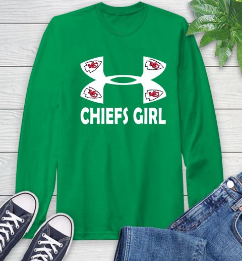 NFL Kansas City Chiefs Girl Under Armour Football Sports Long Sleeve T-Shirt 8