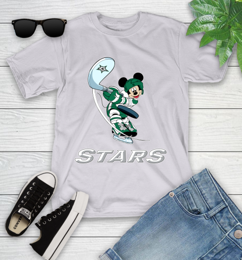 NHL Hockey Dallas Stars Cheerful Mickey Mouse Shirt Youth T-Shirt 4