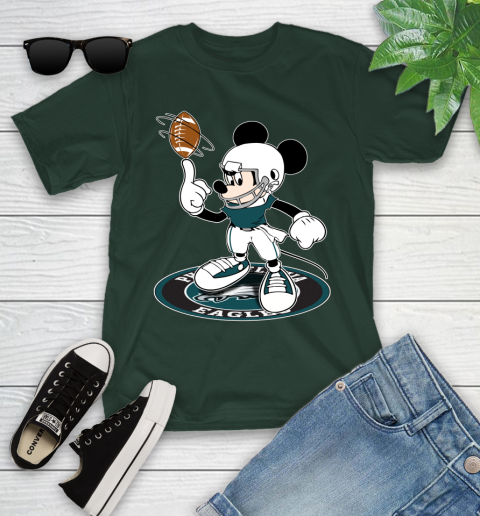NFL Football Philadelphia Eagles Cheerful Mickey Disney Shirt Youth T-Shirt 5