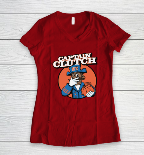 Jalen Brunson Captain Clutch Women's V-Neck T-Shirt 5